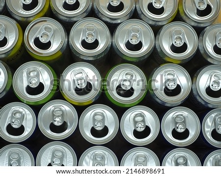 
A picture full of cans lined up. Closer. And different perspectives.