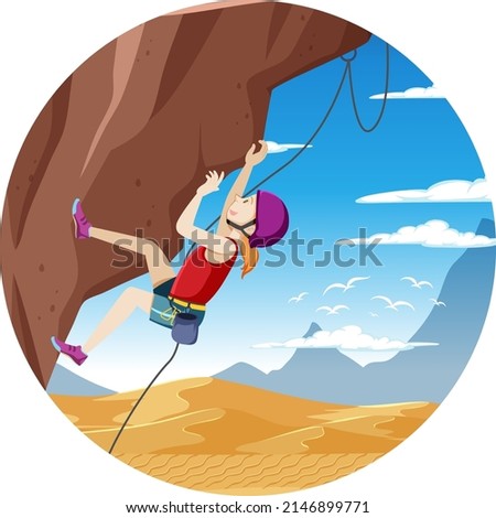 Rock climbing badge isolated illustration