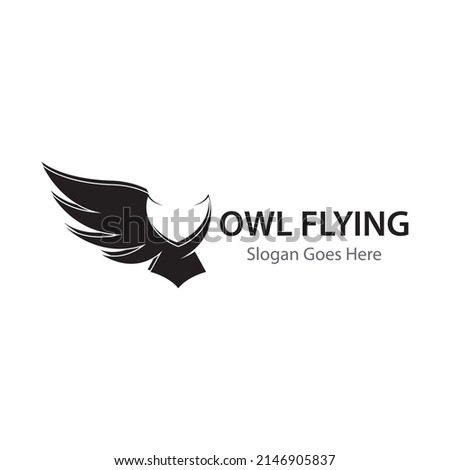 Owl flying logo template vector icon design