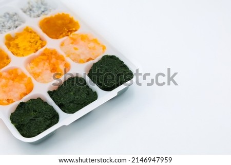 Shirasu and vegetable paste baby food in a partitioned container