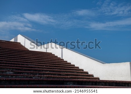 Steps leading to the waterfront overlook in the French Plaza area of Old Quarter, known as Casco Viejo in Panama, Panama, Central America