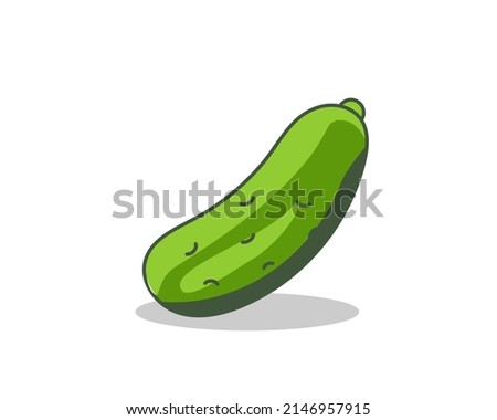 Cucumber vector icon. Vegetables healthy vegetarian food. Organic plant symbol