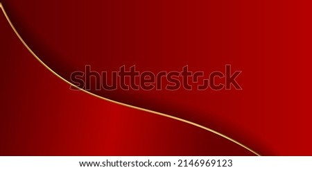 Abstract red and gold ribbons background with waves