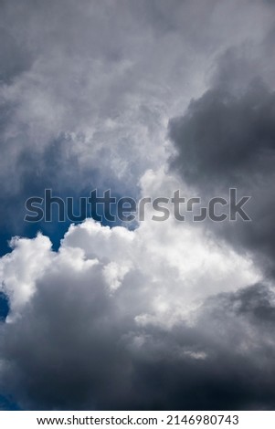 Cumulus white clouds floating on blue sky in beautiful morning