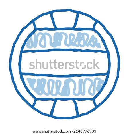 Volleyball sketch icon vector. Hand drawn blue doodle line art Volleyball sign. isolated symbol illustration