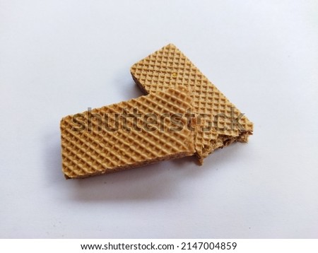 Chocolate wafers on a white background
