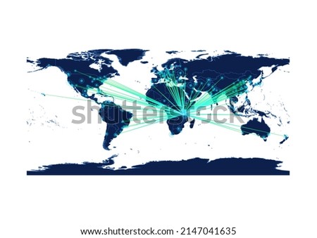 Vector Tanzania map on white background suitable for technology, innovation or export concepts. File is suitable for digital editing and large size prints.