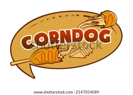 Corndog logo with cheese illustration