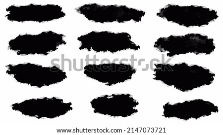 Big set of Black grunge stroke brush , banner, label, for your design, vector.
