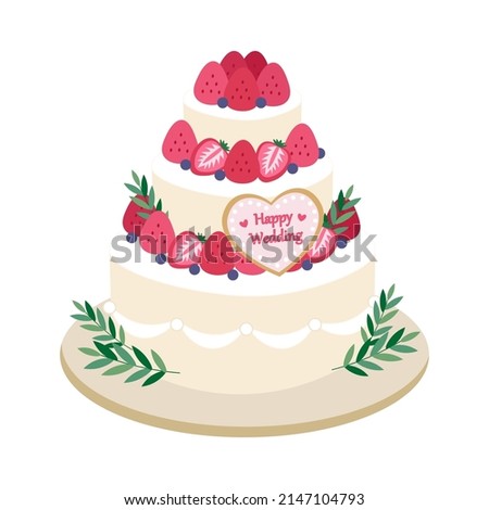Clip art of three-tiered wedding cake