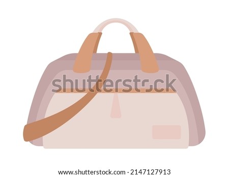 Baggage for international travel semi flat color vector object. Putting inside traveler belongings. Full sized item on white. Simple cartoon style illustration for web graphic design and animation