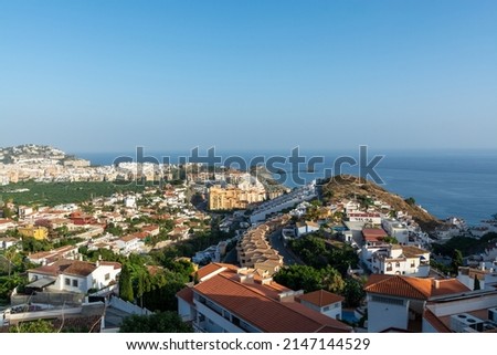 Costa tropical in Andalusia, Spain, la Herradura touristic town with subtropical climate in Europe in summer