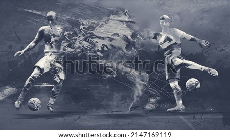 abstract soccer players, 3d render