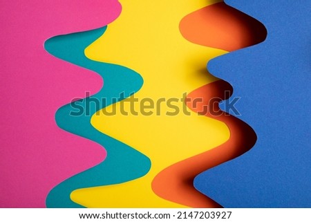 The colorful paper different shapes for wall art