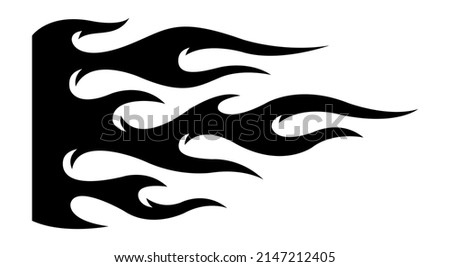 Tribal flame vector art graphic motorcycle tank sticker and car decal airbrush stencil