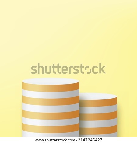 Abstract background with yellow and white podium for presentation. Vector illustration
