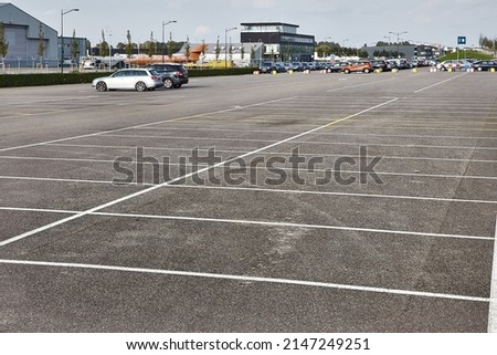 Empty places in a parking lot