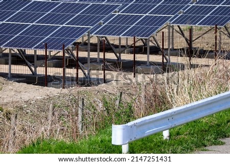 Solar panels installed in the countryside of Japan