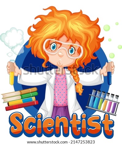 Scientist doing science experiment in the lab illustration