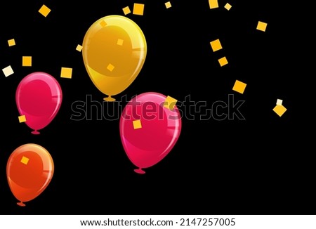 Colorful Happy Birthday Balloons Flying for Party and Celebrations With Space for Message Isolated in  Background