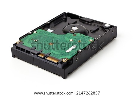 Close up of old hard disk (HDD) for PC are no longer used isolated on white background.