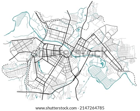 City map of Tula. Scheme of town streets. Gps line navigation plan. Black line road on white isolated background. Urban pattern texture. Vector
 Royalty-Free Stock Photo #2147264785