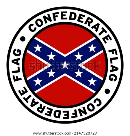 Round Confederate Flag Vector Clipart