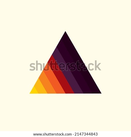 Vintage triangular sunset in the style of the 80s. Vector background. A design element.