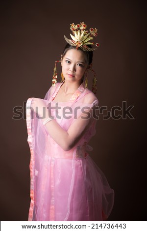 Chinese woman wearing traditional costumes
