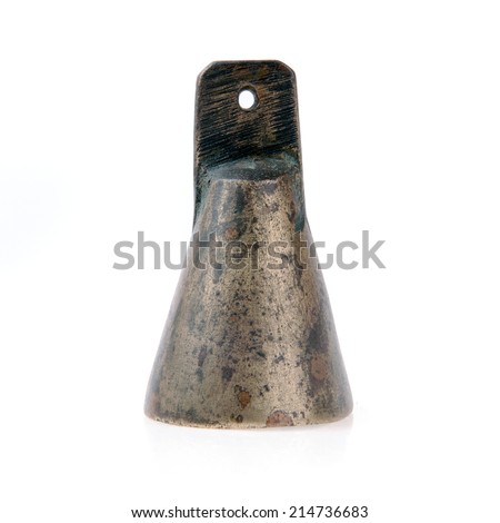 Small decoarated bell isolated on white.