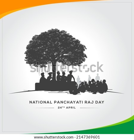 Rashtriya Panchayati Raj Diwas Translate: National Gram Panchayati Raj day in India, 24th April Vector Illustration Royalty-Free Stock Photo #2147369601