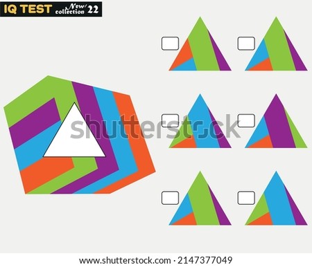 IQ test intelligence questions, Finding the missing piece. visual intelligence questions Royalty-Free Stock Photo #2147377049