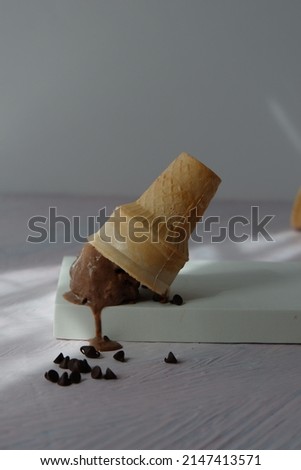 The ice-cream with white background 
