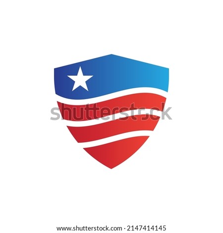 modern and clean American shield logo design