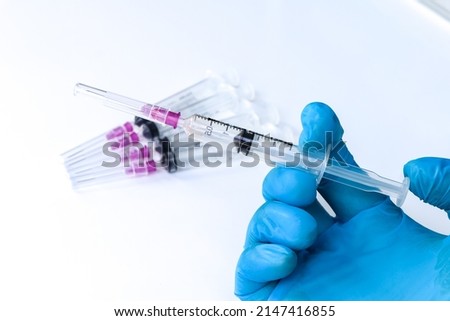 The syringe is used in medicine or in the laboratory