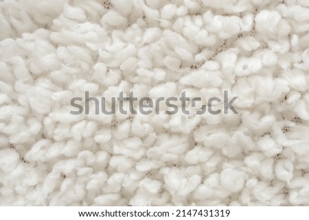 White fluffy fur fabric wool texture background Royalty-Free Stock Photo #2147431319