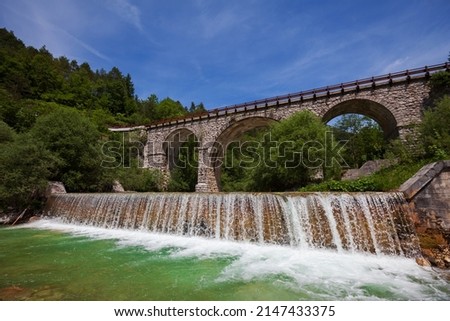 Stone Bridge over river Resia in the Municipality of Resia - Comune di Resia - Udine - Friuli Venezia Giulia, Italy