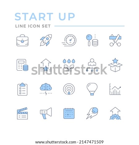 Set color line icons of start up