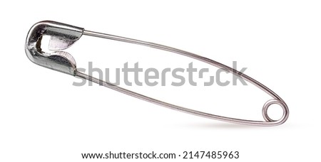 Safety pin isolated on white background. Clipping Path. Full depth of field. Royalty-Free Stock Photo #2147485963