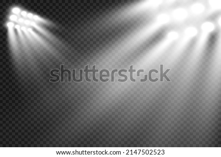 White scene on with spotlights. Vector illustration. Royalty-Free Stock Photo #2147502523