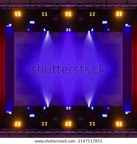 Abstract texture background for design. Stage light and smoke on stage, lighting and spotlights.	