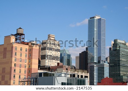 New York City Skyline with Office and Apartment Buildings