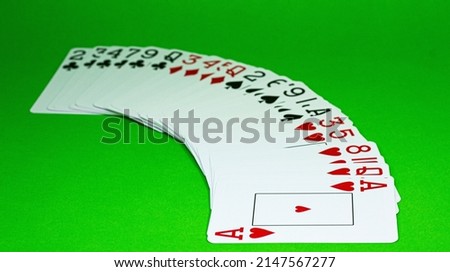 playing cards isolated with colored backgrounds
