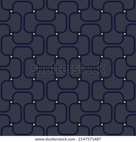 Entangle lines pattern abstract shapes repeating geometric motif continuous background vintage ornament. Japan style fabric design textile swatch ladies dress, scarf, man shirt all over print block. Royalty-Free Stock Photo #2147571487