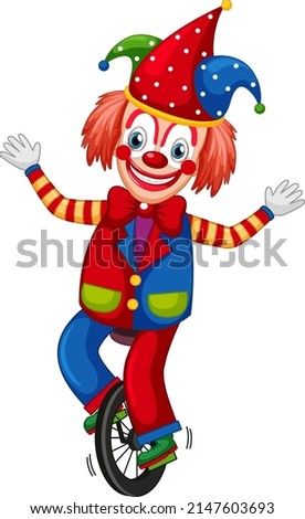 Colourful clown cartoon character illustration