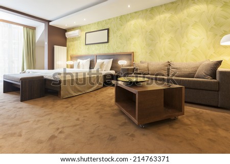 Modern spacious hotel room