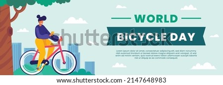 world bicycle day banner vector flat design