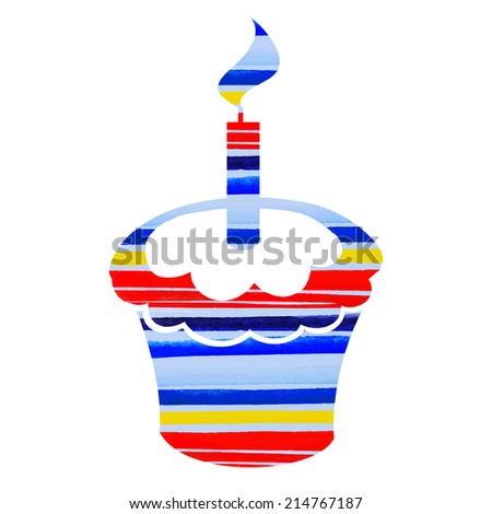 happy birthday cake with candles bright rainbow
