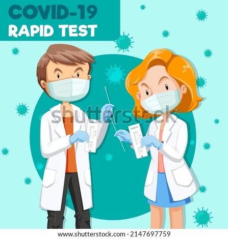 Covid 19 testing with antigen test kit illustration