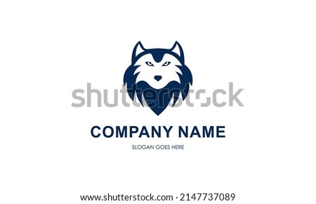 Wolf face logo vector design